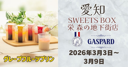 SWEETS BOX 栄 森の地下街店に「ガスパールザンザン」登場！グレープフルーツプリンを期間限定販売